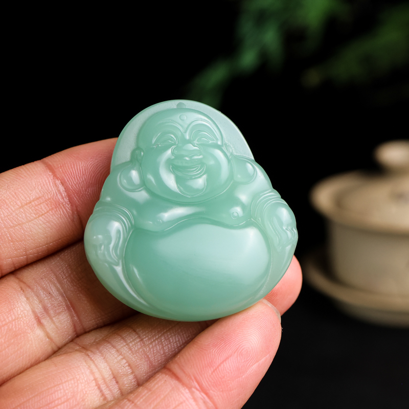 新疆和田玉佛公弥勒佛笑佛大肚佛吊坠玉石项链玉坠女款佛牌