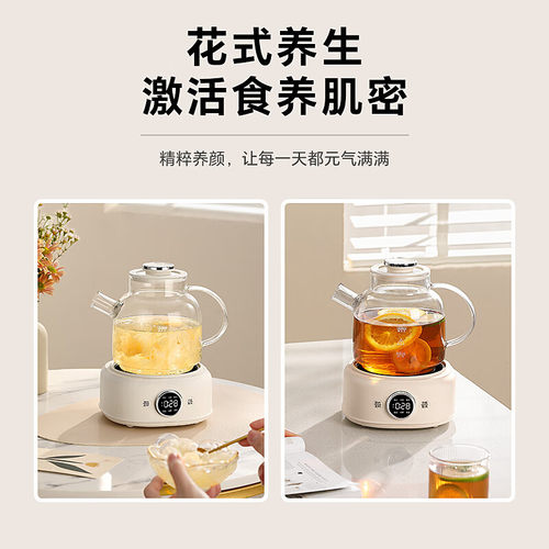 LOTOR小浣熊养生壶全玻璃家用多功能烧水煮茶小型办公室煮花茶壶