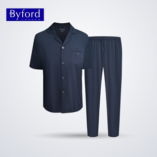 百富夏季 清爽透气睡衣短袖 新款 休闲居家服套装 MW6662S 男士 BYFORD