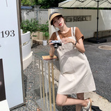 韩版宽松休闲背带裙女夏季2025新款百搭减龄T恤连衣裙，女装连衣裙，浙宝157（原165A）