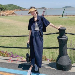 薄款休闲牛仔裙女2025夏季新款慵懒风简约时尚显瘦减龄,女装运动套装,浙宝157（原165A）