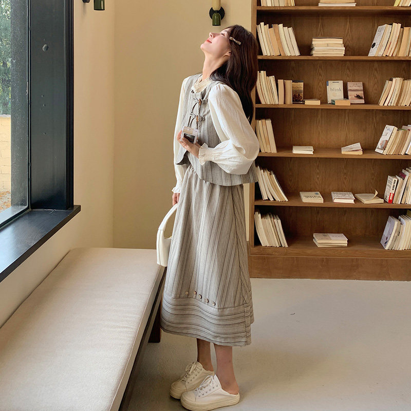 【现货】复古三件套套装裙157-8886-P185-K268，女装套装/套裙，浙宝157（原165A）