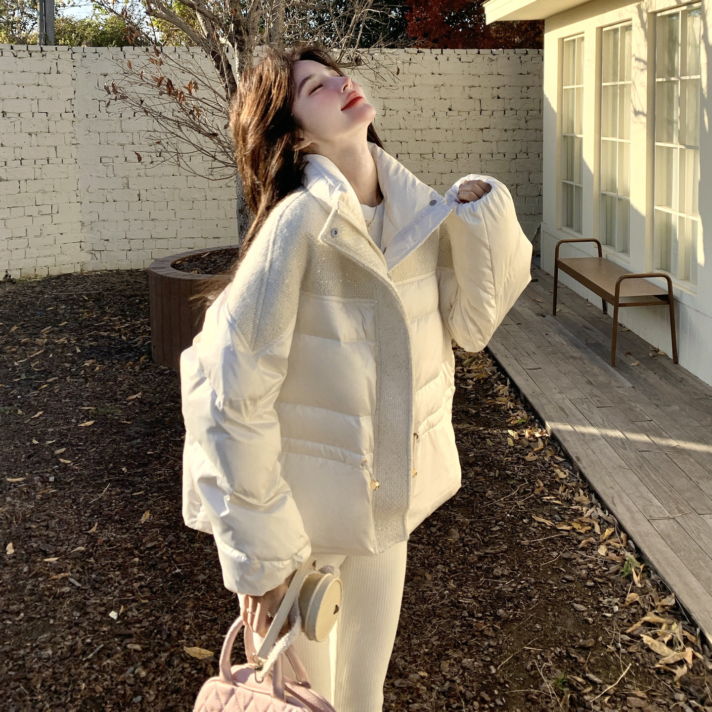 【现货】90白鸭绒小香风设计感拼接亮片羽绒服157-3322-P325K488，女装羽绒服，浙宝157（原165A）