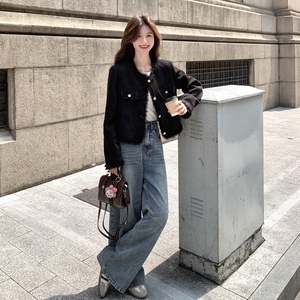黑色气质时尚流苏小香风外套女2025春秋季新款法式超好看显瘦上衣图片