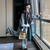 【现货】牛仔拼接提花棒球服外套157-9021-P155-K228，女装短外套，浙宝157（原165A）