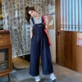 休闲条纹T恤牛仔背带裤套装女夏2025新款两件套学院风流行松弛感，女装套装/套裙，浙宝157（原165A）