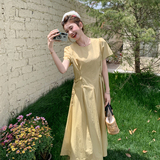 法式设计感简约泡泡袖显瘦连衣裙女2025夏季时髦高级感优雅长裙潮，女装连衣裙，浙宝157（原165A）