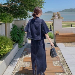 薄款休闲牛仔裙女2025夏季新款慵懒风简约时尚显瘦减龄图片