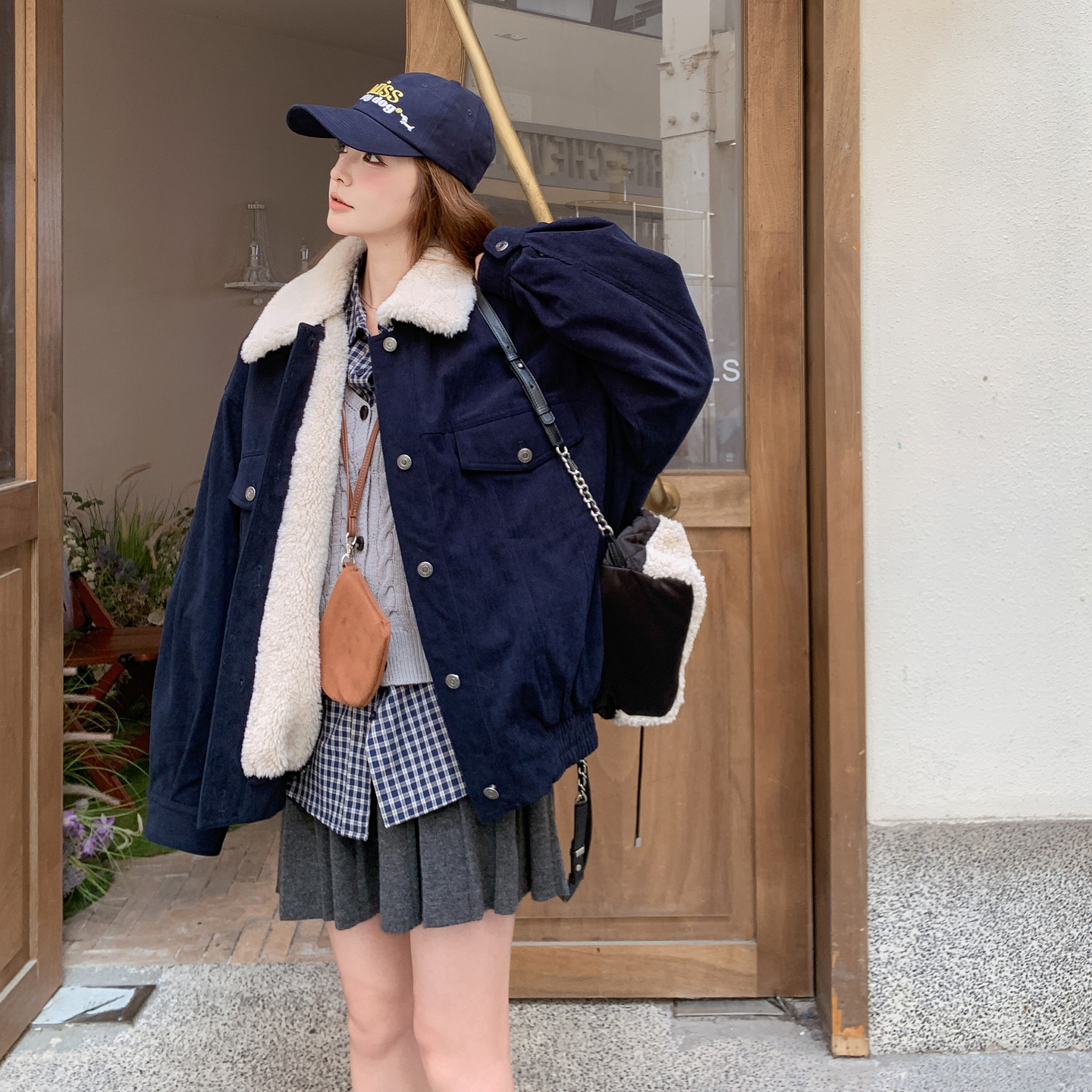 【现货】灯芯绒内里羊羔毛外套157-2280-P185K278，女装短外套，浙宝157（原165A）