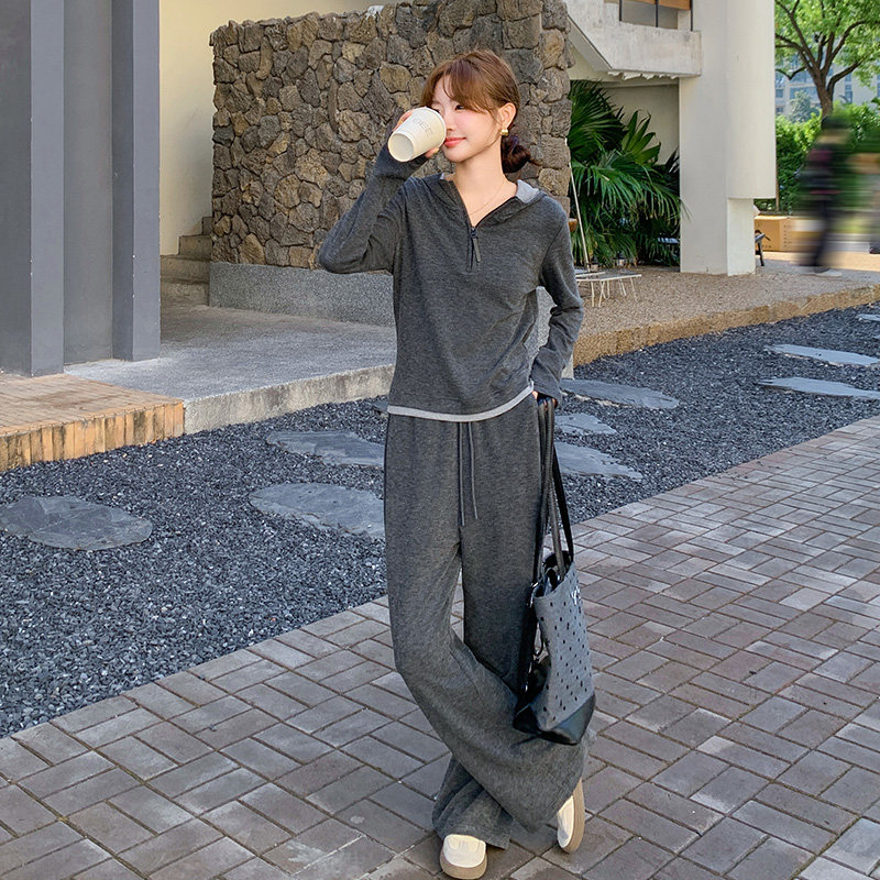 【现货】撞色帽衫阔腿裤套装157-8725-P135-K198，女装套装/套裙，浙宝157（原165A）