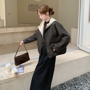 数据好 2276 现货 157 P185K268 针织连帽假两件夹棉皮衣