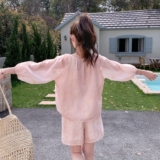 新中式国风甜美刺绣防晒上衣套装女2025夏季新款显瘦短裤子两件套，女装套装/套裙，浙宝157（原165A）