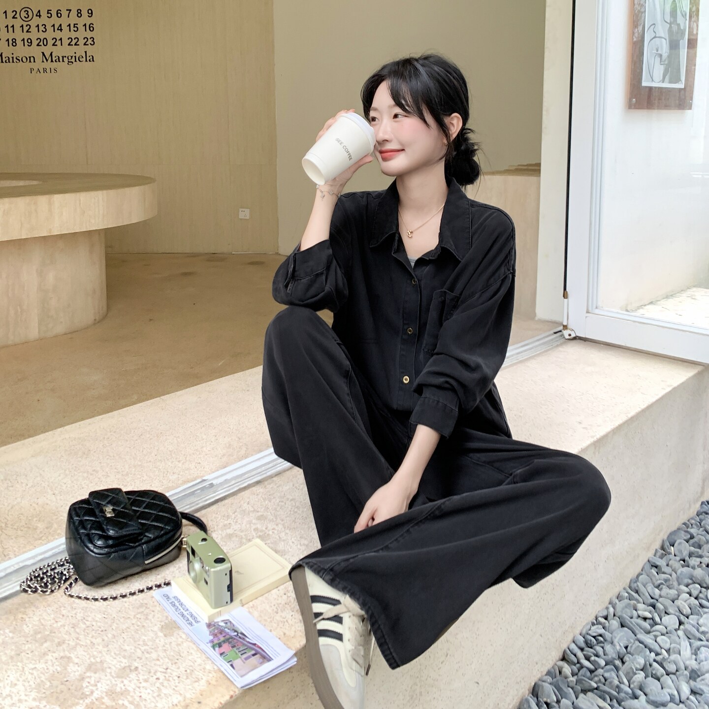 【现货！新款】牛仔衬衫阔腿裤套装157-2220-P175K258,女装套装/套裙,浙宝157（原165A）