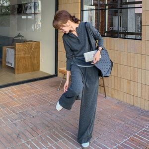 【现货】 撞色帽衫阔腿裤套装 157-8725-P135-K198图片