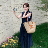 法式气质无袖牛仔衬衫连衣裙女夏2025新款收腰显瘦长裙爆款巨好看，女装连衣裙，浙宝157（原165A）
