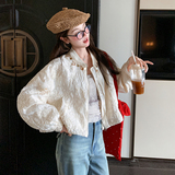 白色亮片刺绣棒球服外套女2025春季新款独特超好看小个子夹克上衣，女装短外套，浙宝157（原165A）