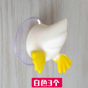 卖萌动物尾巴毛巾勾吸盘毛巾勾屁屁多用小物件挂钩真空挂钩创意钩