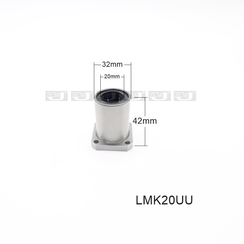 方法兰直线轴承LMK20UU内径20*32*42mm滑动LHFS20法兰方底座加长