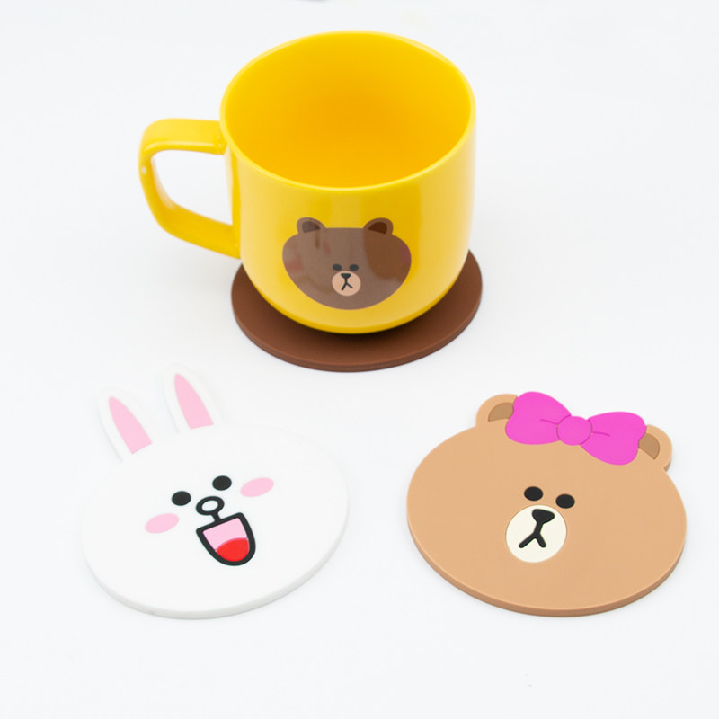 line杯垫硅胶隔热垫防滑防烫创意