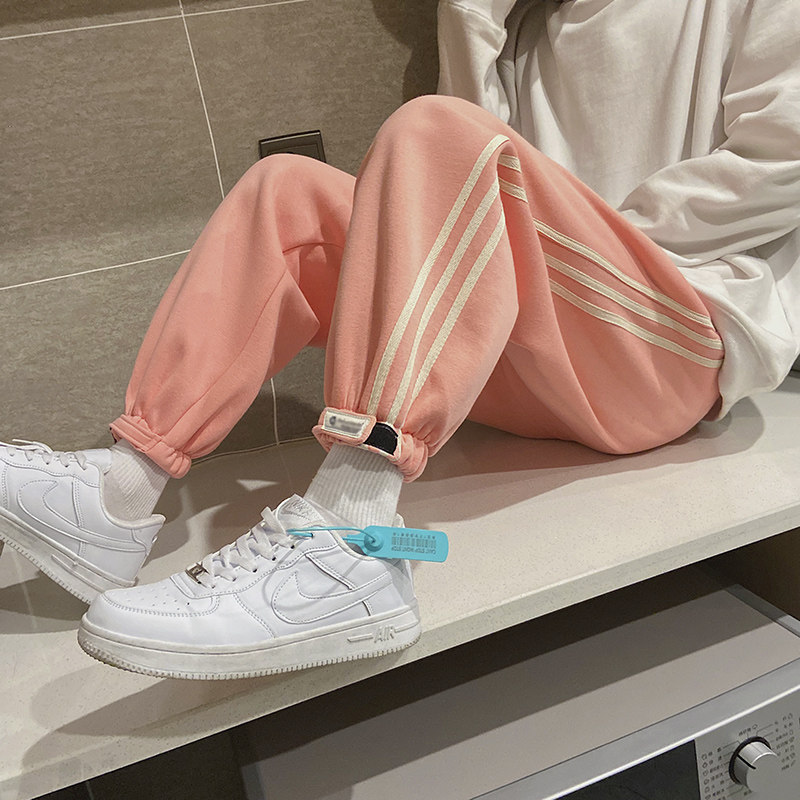 胖mm褲子女潮牌休閑運動褲學生百搭冬季加絨加厚大碼寬松bf束腳褲在類目 女裝/女士精品, 大碼女裝中 - 來自Buy2taobao.com提供專業的淘寶代購服務