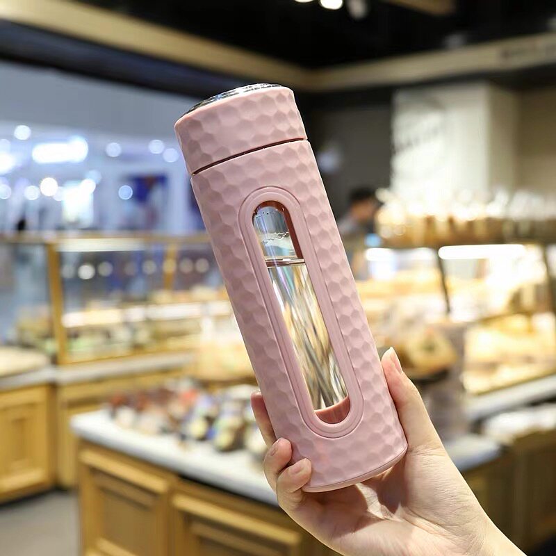 水杯男少女便携玻璃杯防摔简约森系创意个性潮流茶水分离泡茶杯子