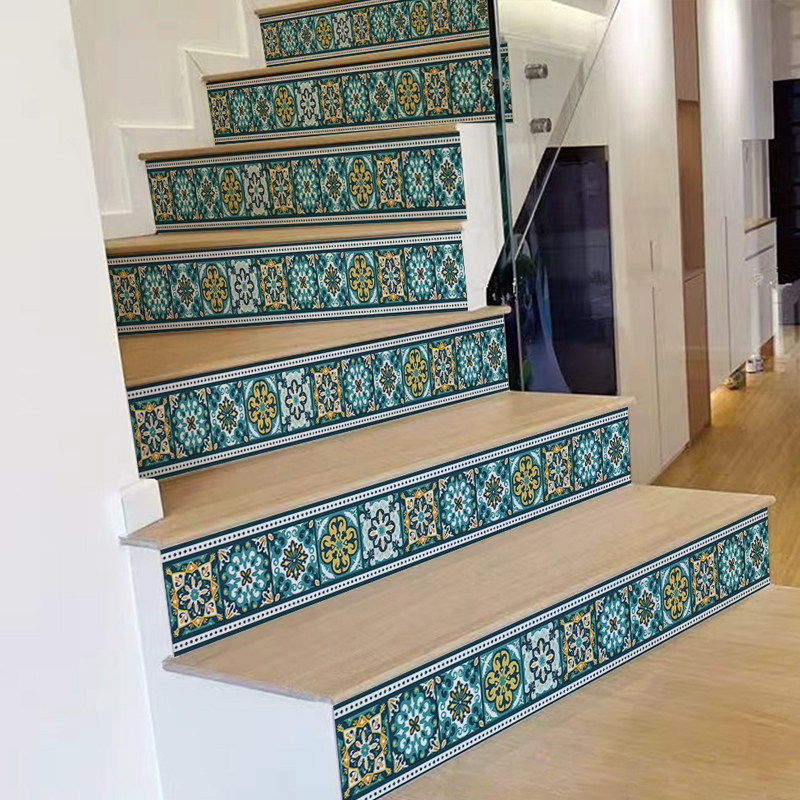 小清新楼梯贴台阶贴画旧楼梯改造翻新遮丑踢脚线腰线自粘装饰贴纸