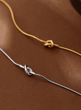 英国george melis感恩节钛钢打结手链手工打结母亲节礼物圆蛇链