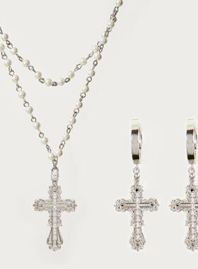 英国george melis哥特风项链套装女 贝壳珍珠个性极简项链欧美