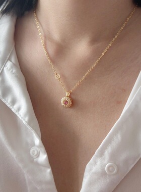 英国george melis可旋转十二月花可转动花朵幸运项链气质百搭