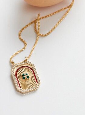 英国George Melis文艺复古风塔罗牌大方牌项链太阳月亮八芒星