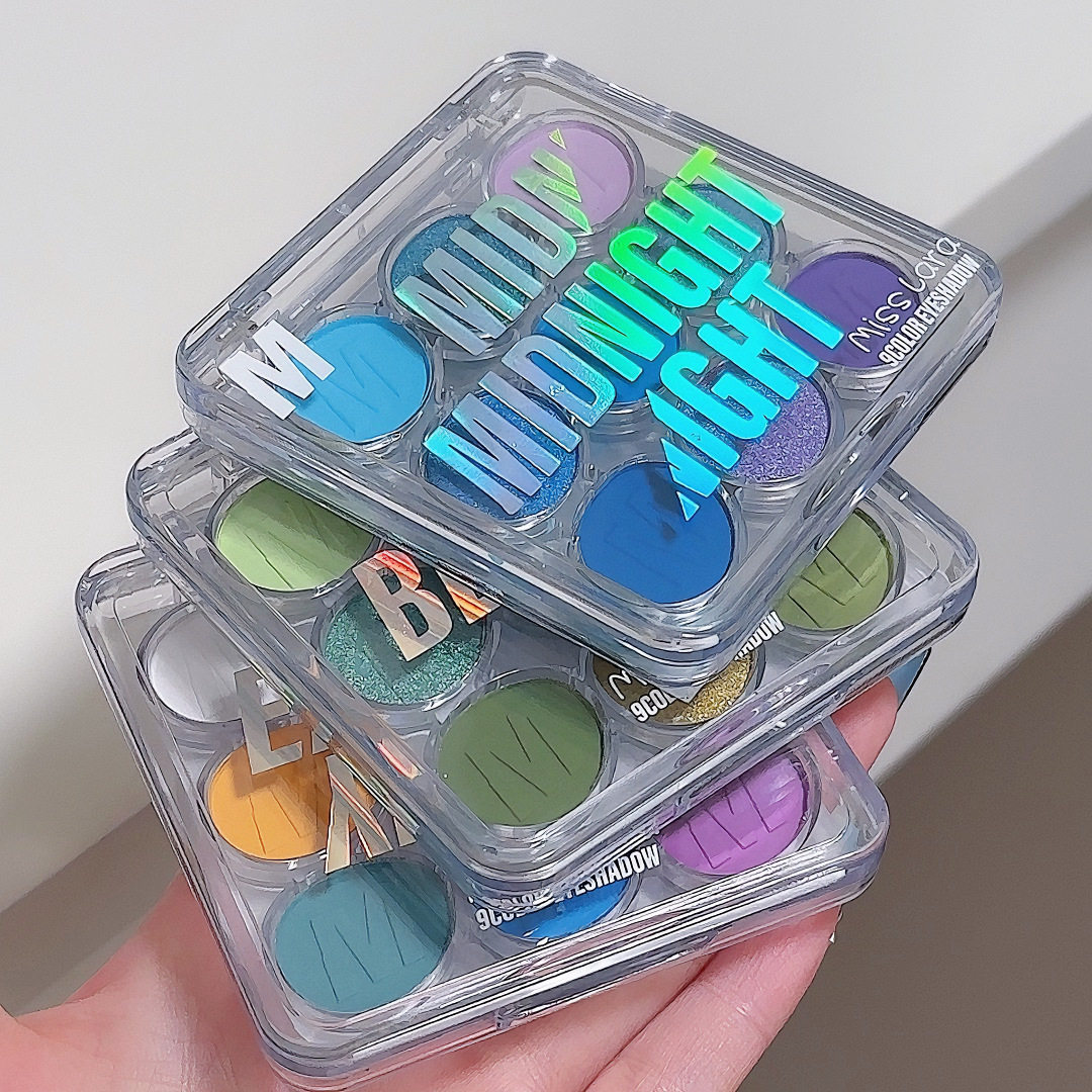 新款推荐Miss lara九色眼影盘珠光细闪蓝色绿色紫色欧美风舞台妆