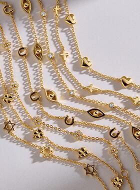 英国george melis高级欧美真空电镀不掉色手链爱心恶魔之眼