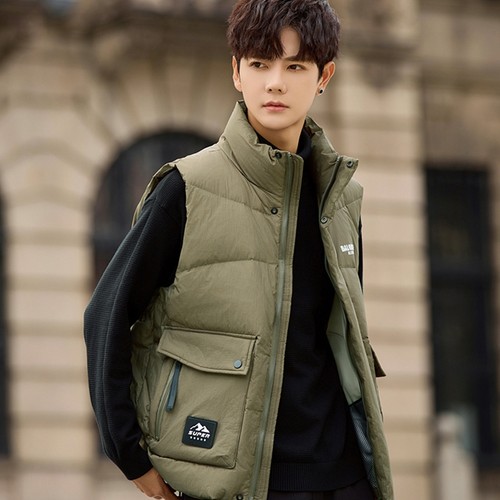 工装羽绒马甲男叠穿冬季加厚保暖