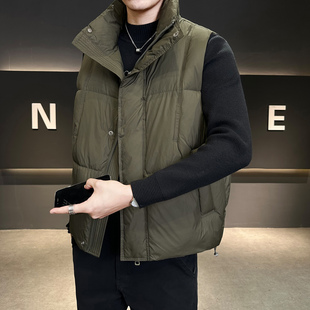 立领休闲男士羽绒服加厚夹克2025新款秋冬季男装轻薄面包服外套潮