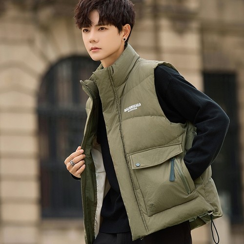 店主轻奢风ins港风羽绒马夹短款立领休闲面包服保暖外套马甲背心