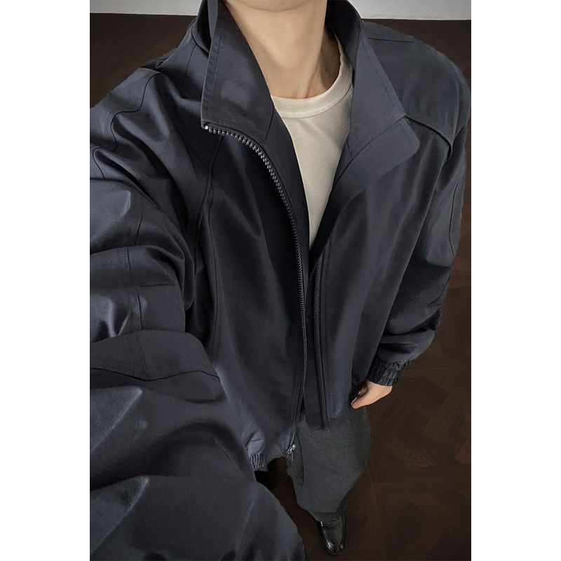 春秋款痞帅美式哈灵顿夹克外套男立领复古工装cleanfit潮牌棒球服