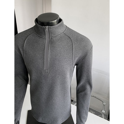 重磅德绒白色半拉链正肩卫衣男冬