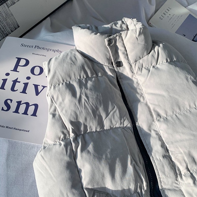 棉马甲男士秋冬季外穿坎肩潮流纯色羽绒棉服百搭大码加厚保暖背心