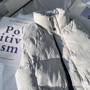 棉马甲男士秋冬季外穿坎肩潮流纯色羽绒棉服百搭大码加厚保暖背心