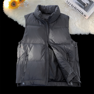 立领羽绒马甲男2025秋冬新款纯色坎肩外套青年韩版保暖羽绒服背心