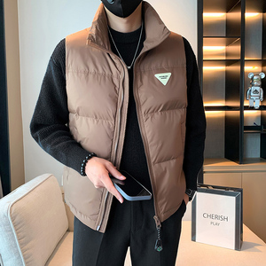 羽绒马甲男秋冬季立领加厚保暖背心潮流男装坎肩无袖外穿马夹外套