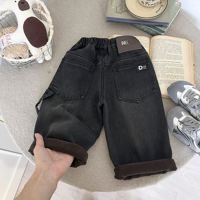 男童牛仔裤加绒加厚2025新款