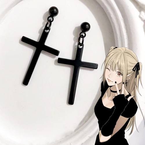 钛钢耳饰 暗黑弥海砂周边耳钉cos气质发夹项圈ins配饰y2k金属耳钉