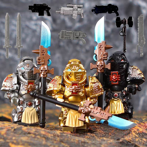 三国赵云吕布虎豹骑士兵积木模型