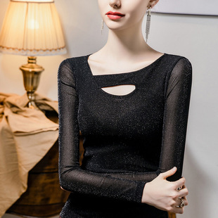 2025新款国标摩登舞女上衣高级感跳交谊拉丁舞衣服长袖舞蹈练功服