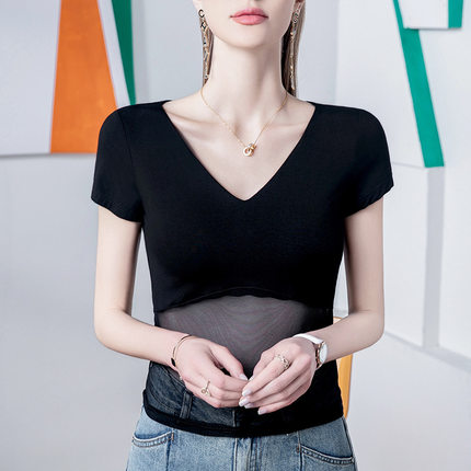 性感摩登舞上衣2026夏季新款短袖国标拉丁练功服女形体舞蹈训练服