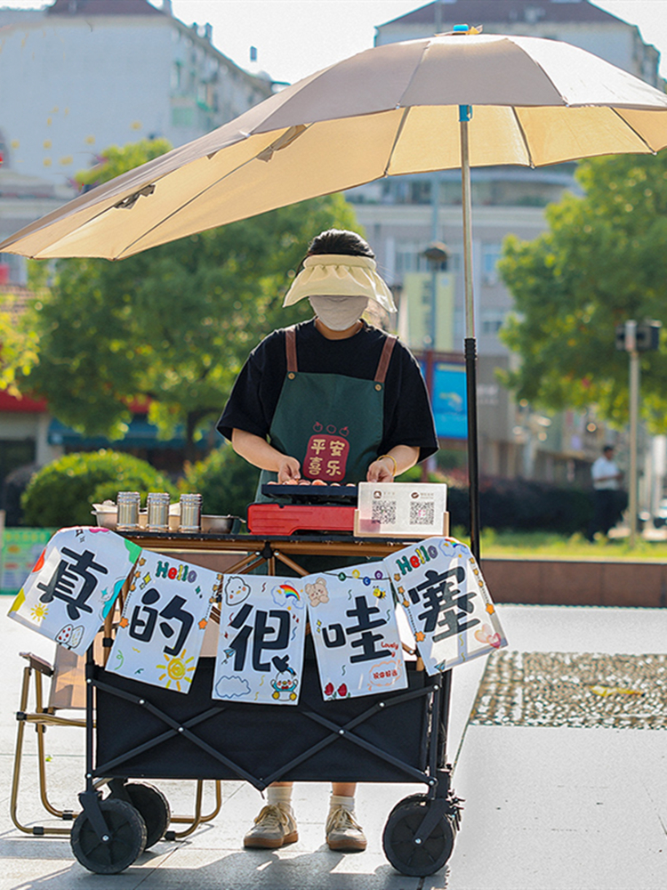 摆摊小推车展示架烤肠折叠桌神器一秒收摊小吃车夜市地摊专用