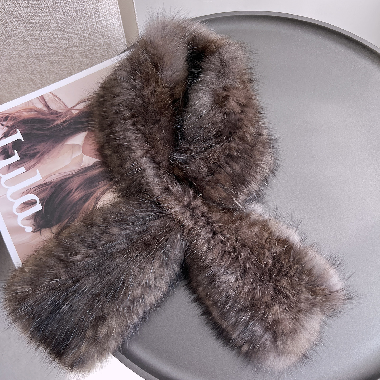 高品质紫貂围巾简约百搭貂皮围脖