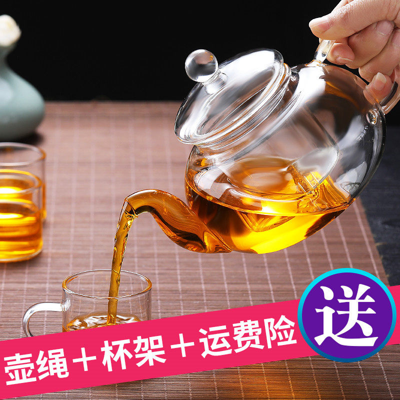 耐高温水果过滤加厚套装玻璃茶壶图片