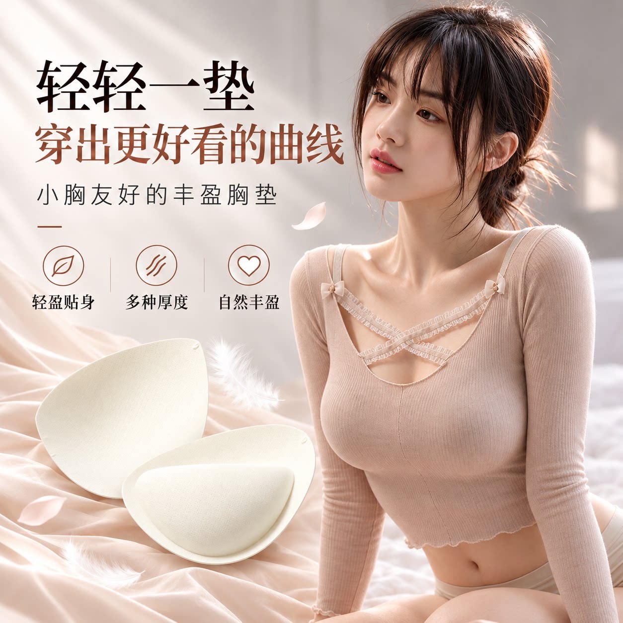 丰盈胸垫插片小胸显大女隐形加厚